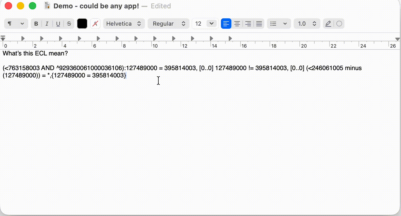 Animated demo of ECL formatting